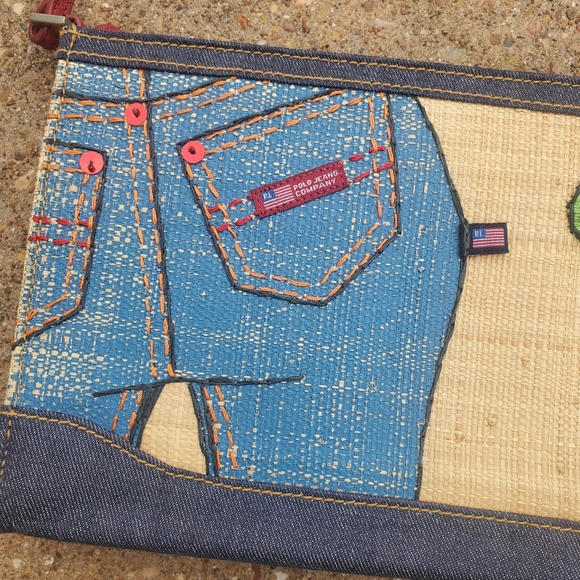 Polo Jeans Co. Ralph Lauren Raffeta Fashion Denim Woman's Face Shoulder Bag RL - Picture 3 of 6